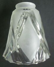 Glass Lamp Shade 1950s Fan Chandelier Sconce Satin Clear 2-1/8" Fitter Rim MCM