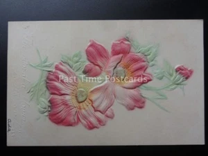 Embossed Poppy Postcard: THE ODOR OF A FLOWER IS IT'S SOUL.... c1910 - Picture 1 of 2