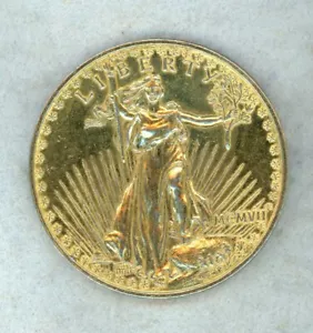 1907 $20 SAINT GAUDENS GOLD DESIGN TOKEN ~ 3" DIAMETER - Picture 1 of 2