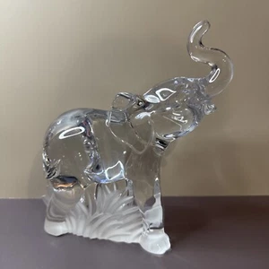 Lenox 1993 Fine Crystal Elephant Figur 6” x 7” Frosted Base Made In Germany - Bild 1 von 7
