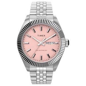 Timex Waterbury Legacy Stainless Steel 41mm Silver Pink Watch TW2V17800