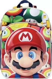Super Mario 17” Backpack With Laptop Sleeve 2021 Book Bag New Design Nintendo - Picture 1 of 3