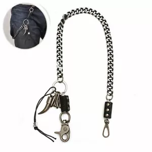 Vintage Herren Heavey Metall Trucker Biker Schlüsselanhänger Jeans Geldbörse Kette Weihnachtsgeschenk - Bild 1 von 8