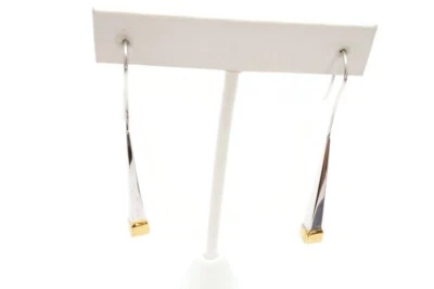 Brincos pendentes de ouro branco 14k T1 - Imagem 1 de 4