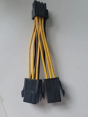 53 pcs Dual 6 Pin Female To 8 Pin Male PCIE VGA Power Cable- NVIDIA ATI RADEON - Image 1 of 4