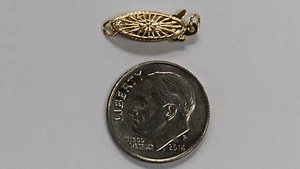 14Kt 14K Yellow or White Solid Gold 13mm Oval Filigree Pearl Bead Jewelry Clasp - Picture 1 of 5