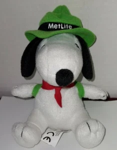 MetLife Snoopy Peluche 5.5" Senderista Cámper Sombrero Verde y Mochila 2016 - Imagen 1 de 5