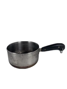 Olla para salsa vintage pre-68 Revere Ware 1,5 cuartos 1 1/2 cuartos sin tapa revestida de cobre - Imagen 1 de 12