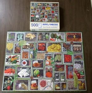 "Stamp Spices" Bits And Pieces 500 Pc Jigsaw Puzzle,  Barbara Behr, 18" x 24"