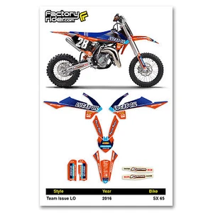 2016-2022 KTM SX 65 Team Issue LO Motocross Graphics Dirt Bike Graphic Decal - Picture 1 of 4