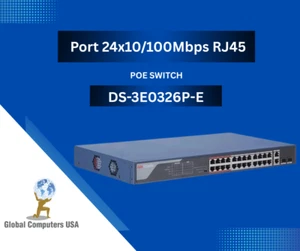 26 Ports POE Switch DS-3E0326P-E 2x1000M Combo Port 24x10/100Mbps RJ45 - Picture 1 of 3