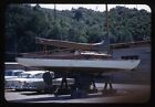 Sailboat Parking Lot Cars 1950s Slide Red Border Kodachrome