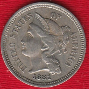 1881 3 Cent Nickel - Picture 1 of 2