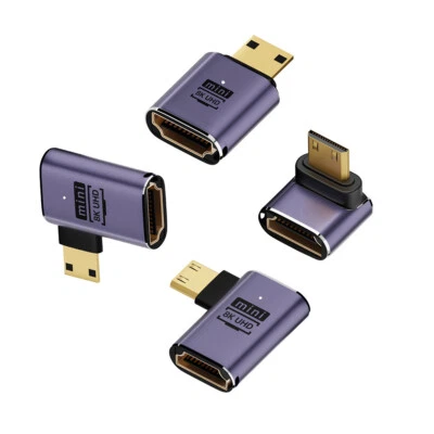 Chenyang Mini /Micro HDMI Male to HDMI 2.1 Female 90 Degree Angled Female UHD - Image 1 of 4