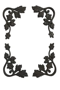 Ornamental Cast Iron Outdoor Castings, Weld Tabs, (Oak Corners - 4 in pack) - Picture 1 of 2