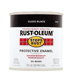 Rust-Oleum Protective Enamels, No 7779, Gloss Black, Oil Based, 1/2 Pint