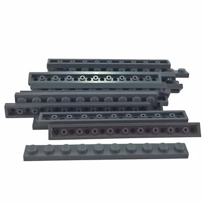 20 NEW LEGO Plate 1 x 10 Dark Bluish Gray - Image 1 of 2