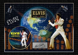 ELVIS PRESLEY - ALOHA from HAWAII - SIGNED ORIGINAL A4 PHOTO PRINT MEMORABILIA - Picture 1 of 4