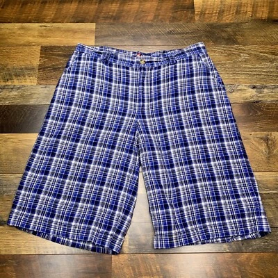 Chaps 男孩 18 蓝色格子百慕大短裤 — 第 1/4 张图片