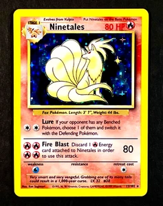 1999 Pokemon NINETALES Base Set BLACK FLAME ERROR Misprint HOLO RARE Card 12/102 - Picture 1 of 3