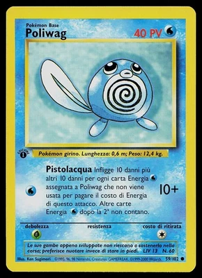 Pokemon Card - Poliwag 1st Edition Italian Base Set 59/102 Common - Image 1 of 2