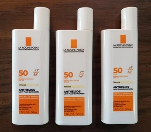 3er-Set La Roche Posay Anthelio mineralische Gesichts-Sonnencreme LSF 50 leichte Flüssigkeit 1,7 Unzen - Bild 1 von 4