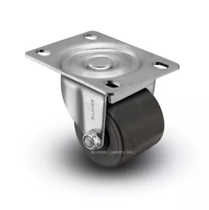 2SBM120L 2" Polyolefin Wheel, Low Profile Swivel Plate Caster, 300 lbs Capacity - Picture 1 of 1