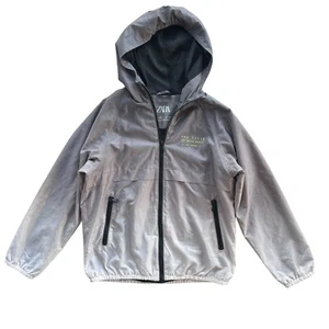 Zara Kids 10 Gray Green New Goals Text Print Degrade Full Zip Windbreaker Jacket - Picture 1 of 19