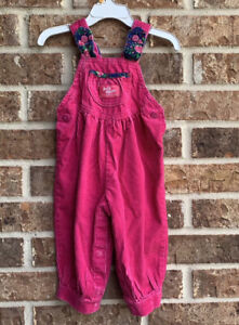Vintage Oshkosh Pink Corduroy Bubble Romper Overalls 18 Months Tag Made In USA