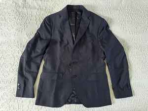 Massimo Dutti Mens Italian Wool Blazer Jacket Navy Blue Pinstripe | UK 38 EU 48 - Picture 1 of 7