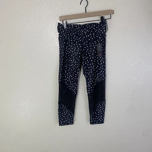 Chill By Will NWT Life 2.0 Women’s Black Polka Dot Leggings Size 2 (M) Mesh - Picture 1 of 9