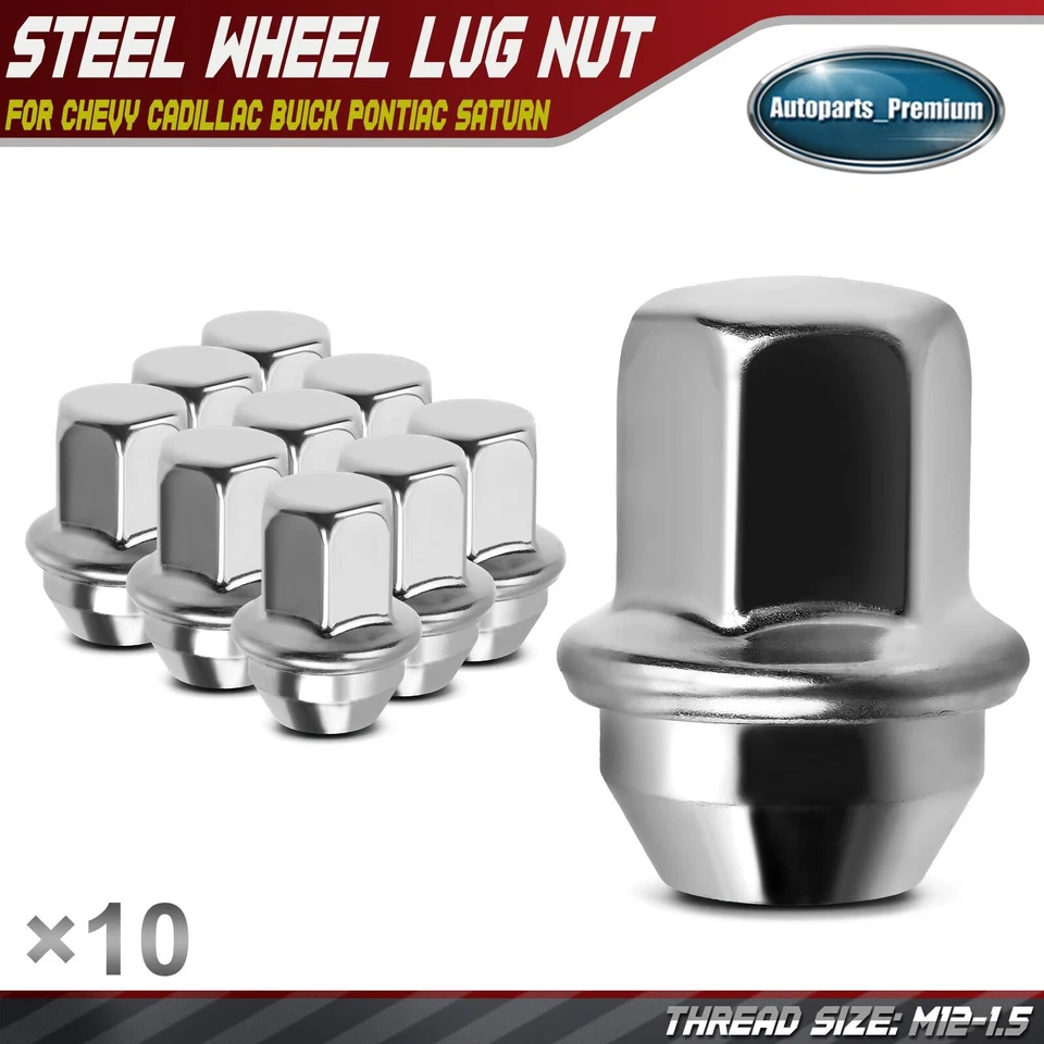 10x Tuerca de rueda plana de zinc M12-1,5 para Chevy Impala Equinox Cadillac Buick Foto 1 de 4