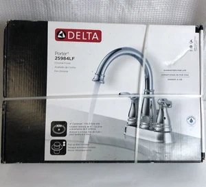 Delta Porter Centerset Bathroom Faucet Chrome Finish 25984LF 2 Handle New - Picture 1 of 8