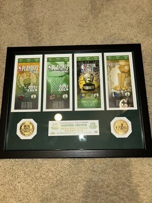 *EDICIÓN LIMITADA* 2024 Campeones de la NBA Boston Celtics Marco de Boleto Coleccionable Foto 1 de 3