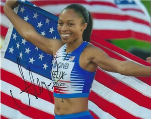 ALLYSON FELIX Signed 8 x 10 Photo USA Olympics GOLD MEDAL Track & Field - Picture 1 of 1