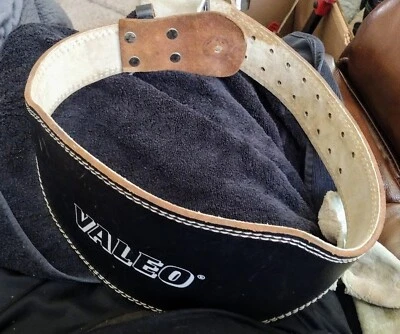 Valeo 4" Cuero Acolchado Levantamiento de Pesas Levantamiento de Pesas Cinturón Ajustable-Talla Mediana Foto 1 de 3