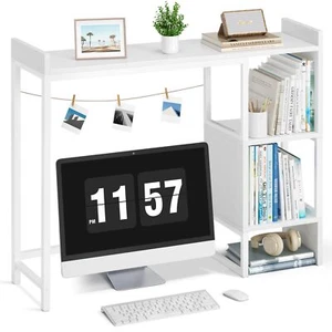 Desk Hutch Top Only Dorm - Desktop Shelf Bookshelf 38.6" Organizer White Shel... - Picture 1 of 7