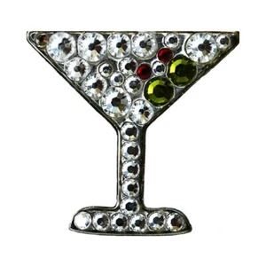 Swarovski Martini mit Oliven Golfball Marker & Hutclip - Bild 1 von 2