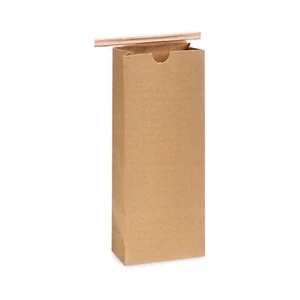 1 lb Kraft Tin Tie Coffee Bags - 4.25in. X 2.25in. X 10.5in. - 100Pk (NW-300952) - Picture 1 of 1