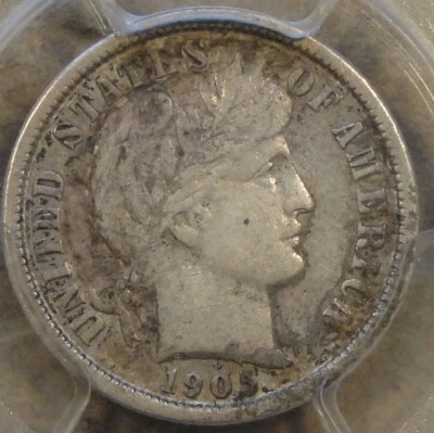 1905-O Barber Dime 10c PCGS Certified VF35 - Image 1 of 4