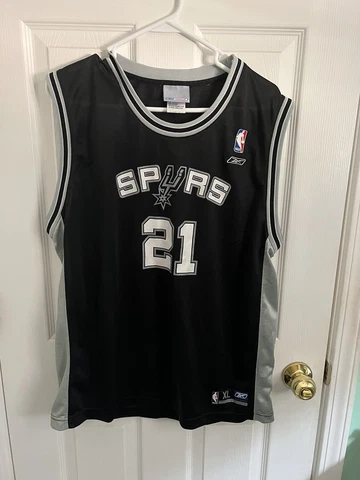 NBA Tim Duncan Reebok Jersey Black XL Cover