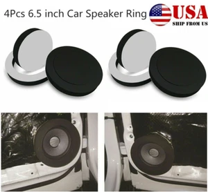 4X 6.5''Car Audio Speaker Ring Bass Door Trim Sound Insulation Cotton Rubber Pad - Foto 1 di 16