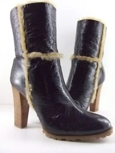 Women's Casadei Polacco Brown Short Boots Pellame Vikingo Moro Size EU41 US10.5 - Picture 1 of 6