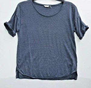 Casual Studio Juniors ￼Gray and white stripe short sleeve shirt Size S - Picture 1 of 8