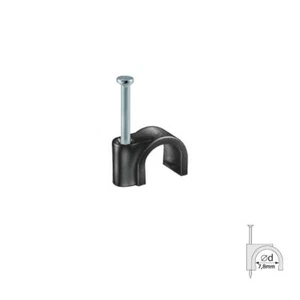 Kabelschellen 6 - 8 mm 500 Stück schwarz (7,8mm Ø) Nagelschellen Kabelklemmen - Bild 1 von 1