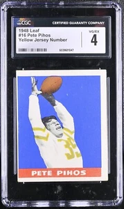 1948 Leaf #16 Pete Pihos Philadelphia Eagles (gelbe Nummer) - RC - CGC 4 Sehr guter Zustand/Ex - Bild 1 von 2