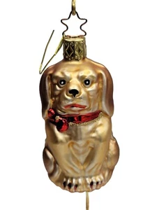Inge-Glas Yellow Labrador Ornament Cocker Spaniel Dog Hand Blown Glass Vintage - Picture 1 of 6