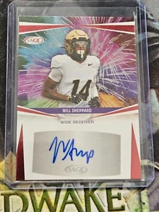 2025 Sage High Series Football Auto Will Sheppard Red Parallel - Picture 1 of 2