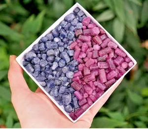 100.00% Natural Top Grade Ruby & Blue Sapphire Raw Loose Gemstone Lot 100.00 Ct - Picture 1 of 5