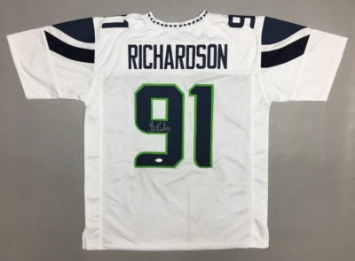 Sheldon Richardson Signed White Seahawks Jersey (JSA COA) Pro Bowl Defensive End - Image 1 of 4